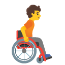 person in manual wheelchair facing right on Google
