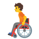 person in manual wheelchair on Google