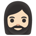 woman: light skin tone, beard on Google