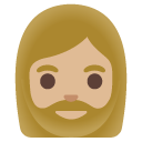 woman: medium-light skin tone, beard on Google