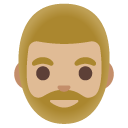 man: medium-light skin tone, beard on Google