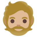 person: medium-light skin tone, beard on Google