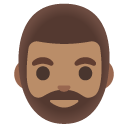 man: medium skin tone, beard on Google
