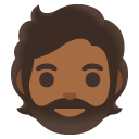 person: medium-dark skin tone, beard on Google