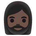 woman: dark skin tone, beard on Google