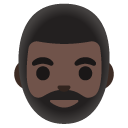man: dark skin tone, beard on Google