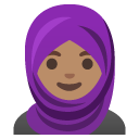 woman with headscarf: medium skin tone on Google