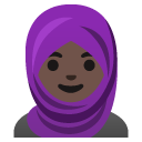 woman with headscarf: dark skin tone on Google