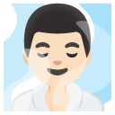 man in steamy room: light skin tone on Google