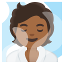 person in steamy room: medium-dark skin tone on Google