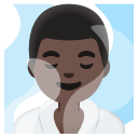 man in steamy room: dark skin tone on Google
