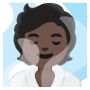 person in steamy room: dark skin tone on Google