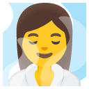 woman in steamy room on Google