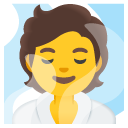 person in steamy room on Google