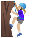 woman climbing: medium-light skin tone on Google