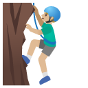 man climbing: medium-light skin tone on Google