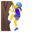 woman climbing on Google