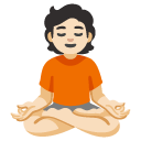 person in lotus position: light skin tone on Google
