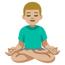 man in lotus position: medium-light skin tone on Google