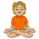 person in lotus position: medium-light skin tone on Google