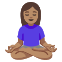 woman in lotus position: medium skin tone on Google
