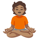 person in lotus position: medium skin tone on Google