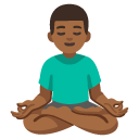 man in lotus position: medium-dark skin tone on Google