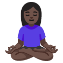 woman in lotus position: dark skin tone on Google