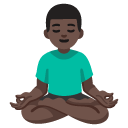 man in lotus position: dark skin tone on Google