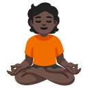 person in lotus position: dark skin tone on Google
