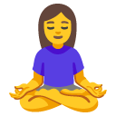 woman in lotus position on Google