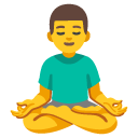 man in lotus position on Google