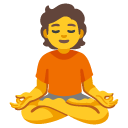 person in lotus position on Google
