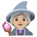 woman mage: medium-light skin tone on Google