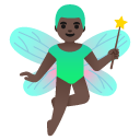 man fairy: dark skin tone on Google
