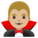 man vampire: medium-light skin tone on Google