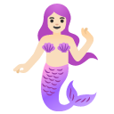 mermaid: light skin tone on Google