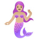 mermaid: medium-light skin tone on Google