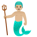 merman: medium-light skin tone on Google