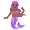 mermaid: medium-dark skin tone on Google
