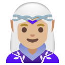 woman elf: medium-light skin tone on Google