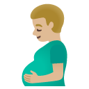 pregnant man: medium-light skin tone on Google