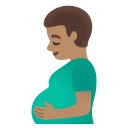 pregnant man: medium skin tone on Google