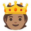 person with crown: medium skin tone on Google