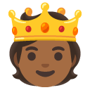 person with crown: medium-dark skin tone on Google