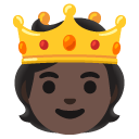 person with crown: dark skin tone on Google