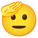 saluting face on Google