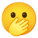 face with open eyes and hand over mouth on Google