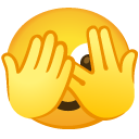 face with peeking eye on Google