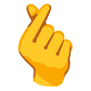 hand with index finger and thumb crossed on Google